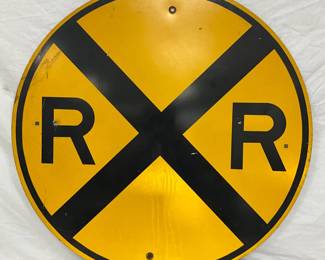 36-Inch Round Metal Railroad Crossing Sign (R X R)