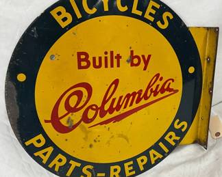 18 x 18 Columbia Bicycles Flange Sign for Parts and Repairs