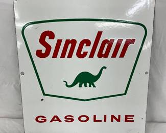 Sinclair Porcelain Gasoline Pump Plate, 12 x 13 1/2 Inches