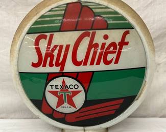 Texaco Sky Chief Gas Pump Globe with 13-Inch Glass Lens and Plastic Body