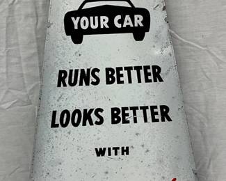 14 1/2 x 29 Whiz Metal Advertising Sign for Car Care Products
