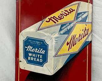 Embossed ‘Buy Marita Bread’ Vertical Tin Advertising Sign, 17 x 54 Inches