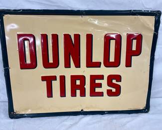 28 x 20 Embossed Metal Dunlop Tires Sign