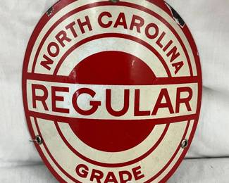 8-Inch Porcelain North Carolina Regular Grade Visible Pump Sign