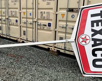 Texaco Double-Sided Pole-Mounted Gas Station Sign with Red and White Branding