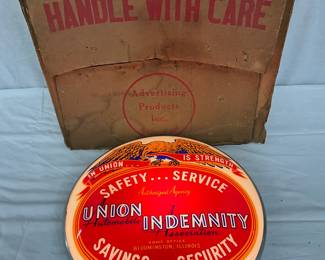 15 1/2-Inch Lighted Union Indemnity Advertising Sign in Original Box
