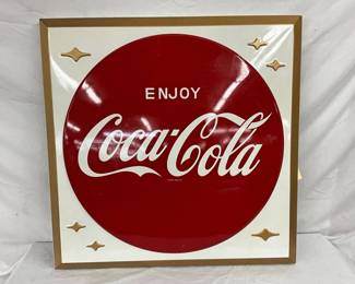 Nos Embossed Enjoy Coca-Cola Sign, 36×36 Inches
