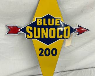 15 x 21 Porcelain Blue Sunoco 200 Pump Plate Sign
