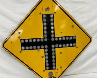 Porcelain California State Automobile Association Cat’s Eye Crossroad Sign