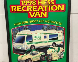 1998 Hess Recreation Van Plastic Advertisement Sign