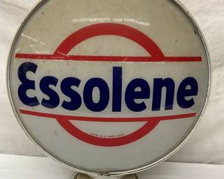 Essolene Gas Pump Globe with 16-Inch Glass Lenses and Metal Body