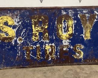 119″ x 37″ U.S. Royal Tires Embossed Metal Advertising Sign