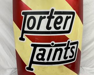 39 x 47 Porter Paints Curved Metal Advertising Sign