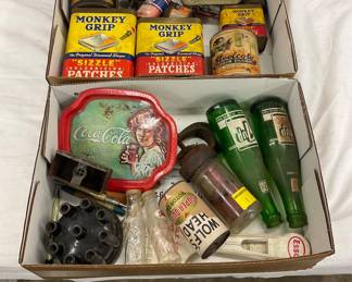 Automotive and Beverage Memorabilia, Including 7-Up, Coca-Cola, Esso, and Goodyear Items