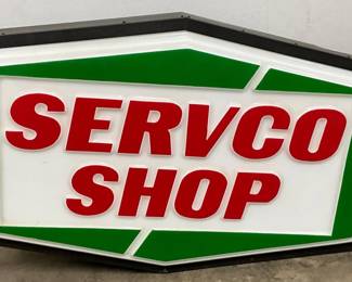 58” x 36” Early Servco Shop Light-Up Sign