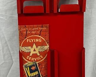 Red Metal 8 1/2 x 36 Inch Map Display with Flying A Service Branding