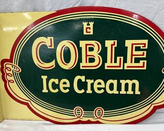 Coble Ice Cream Double-Sided Flange Sign, 20″ x 13″