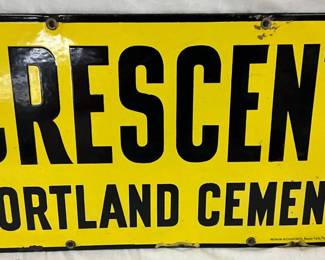 Crescent Portland Cement 18×10 Inch Porcelain Advertising Sign