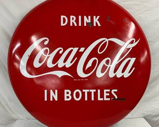 48-Inch Porcelain Coca-Cola Button Sign