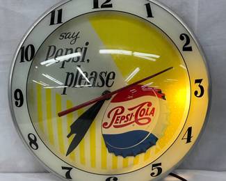 SAY PEPSI PLEASE DOUBLE BUBBLE CLOCK 