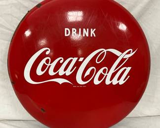 24-Inch Porcelain Coca-Cola Button Sign