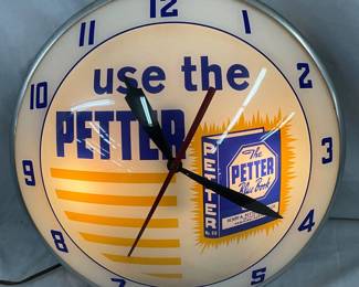 Original Double Bubble Advertising Clock for ‘The Petter Blue Book’