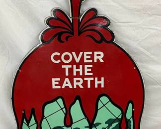 36 x 64″ Porcelain Die-Cut Sherwin-Williams ‘Cover the Earth’ Advertising Sign