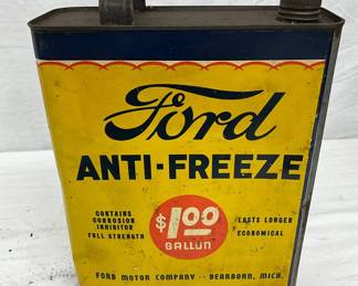 One-Gallon Ford Antifreeze Can, Metal, Vintage Branding