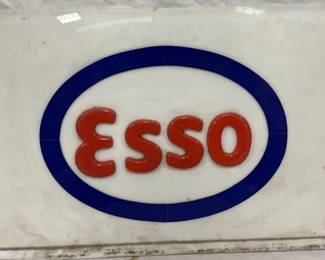 Plastic Embossed Esso Advertising Sign, 28” x 16”