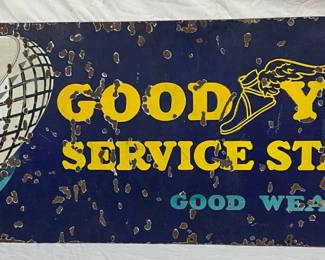 72 x 24 Porcelain Goodyear Service Station Sign