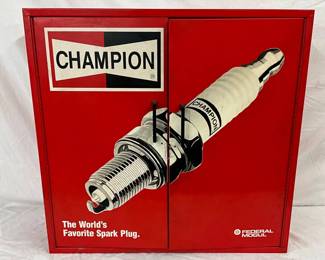 Champion Spark Plug Metal Dealership Cabinet, 30 x 29 Inches
