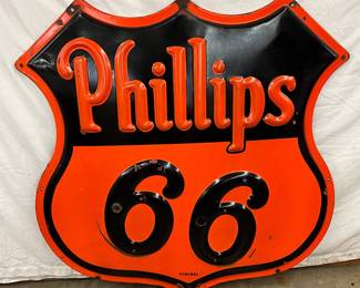 EMB. PORC. PHILLIPS 66 SHIELD NEON SIGN