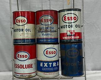 GULF WIRE OIL CAN DISPLAY RACK