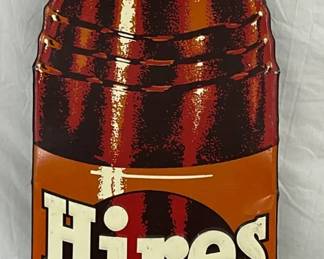 16 x 57 Die-Cut Metal Hires Root Beer Bottle Sign