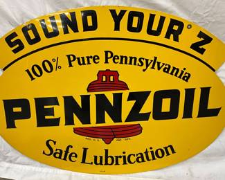 1959 Pennzoil Double-Sided Swinger Sign, 31 x 22 1/2 Inches