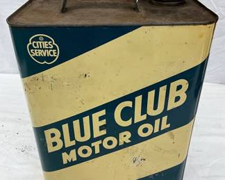 Cities Service Blue Club 2-Gallon Motor Oil Can