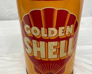 Golden Shell Motor Oil Five Quart Can, Full With Original Oi