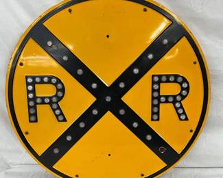 30-Inch Heavy Railroad Crossing Sign with Cat Eyes Reflectors