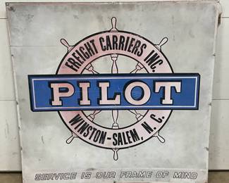 Metal Pilot Freight Carriers Sign, 49″ x 47″, Winston-Salem, NC