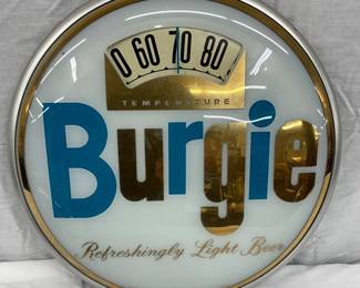 14-Inch Burgie Light Beer Thermometer Bathroom Scale by Burgermeister Brewing Co.