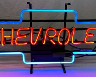 28 x 12-Inch Chevrolet Bowtie 2 Color Neon Sign