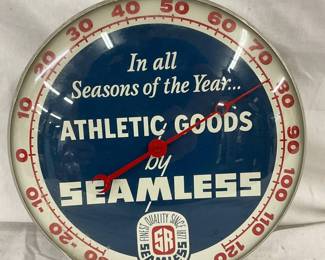 12-Inch Seamless Athletic Goods Thermometer, Dated 1957, by Pam Clock Company