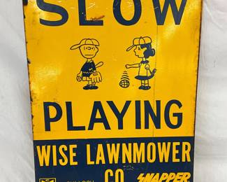 20×28 Inch ‘Slow Playing’ Metal Sign Advertising McCulloch, Snapper, and Wheel Horse