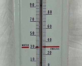 8X36 Prestone Porcelain Thermometer Advertising Sign, 9 1/2 x 36 Inches