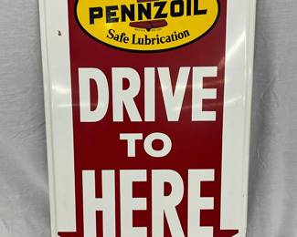 1967 Pennzoil 18×30 Self-Framed Metal Sign
