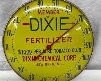 10IN. Dixie Chemical Corp Advertising Thermometer, New Bern, N.C.