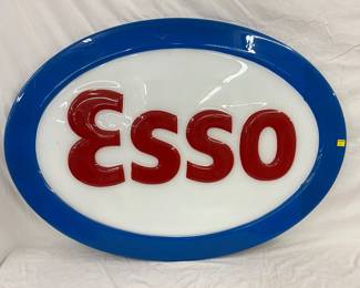 51 x 36 Embossed Esso Lexan Sign with Blue and Red Design