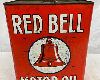 Red Bell Motor Oil Two-Gallon Metal Can