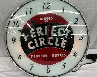 18-Inch Perfect Circle Piston Rings Advertising Wall Clock with Illuminated Dial
