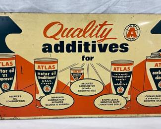 15 x 8 Inch Atlas Rack Sign with Motor Oil and Additive Graphics